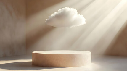 3D Render Cloud Minimalist Product Display Background