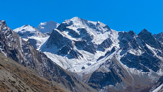 Om Parvat, a sacred peak in the Himalayas, in Uttarakhand, India