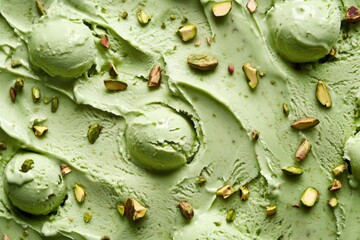 Aerial view of delicious pistachio ice cream.