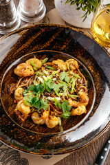 noodles in sweet and sour sauce with shrimp