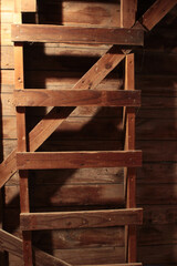 Upright Wooden Ladder In Indiana Barn