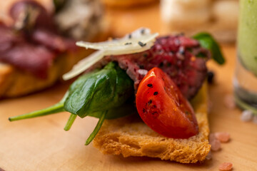 Gourmet appetiser on a table