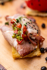 Gourmet appetiser on a table