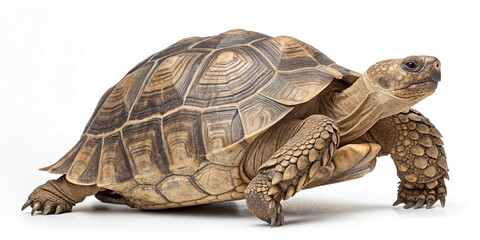 Obraz premium A Charming Side View of a Pet Tortoise in Full-Body Isolation
