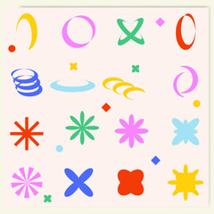 collection of shapes and vector stripes