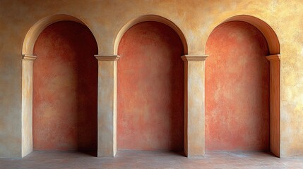 Elegant Arched Walls with Rustic Finish