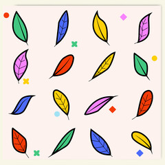 vector leaf shape collection