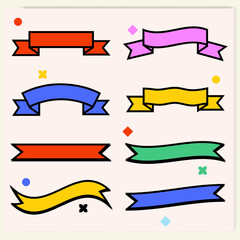 collection of vector ribbon shapes