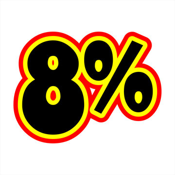 8% Eight persen number vector business