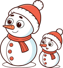 snowman and santa claus