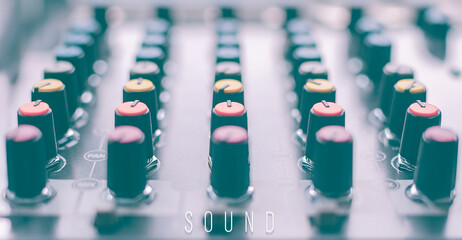 sound technology background: audio mixer