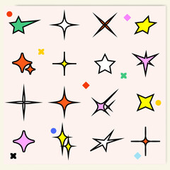 collection of vector star shapes