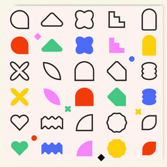 collection of flat geometric shapes 