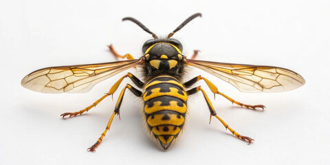 An Intriguing Full-Body Isolated Image of a Wasp in Flight