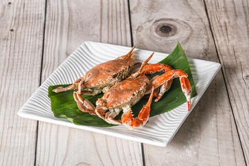Yummy boiled crab in the plate