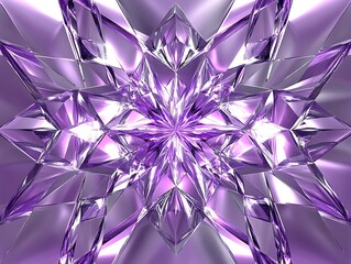 Soft purple and glowing silver geometric patterns with perfect mirrored symmetry