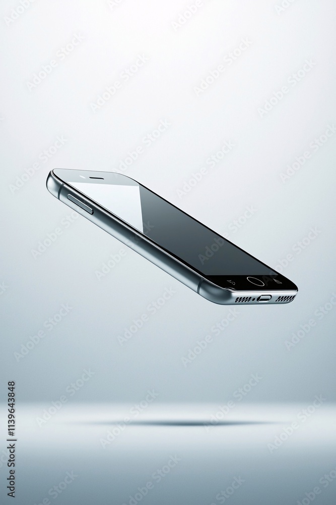 Poster a sophisticated smartphone captured against a gradient background, showcasing a minimalist and elega
