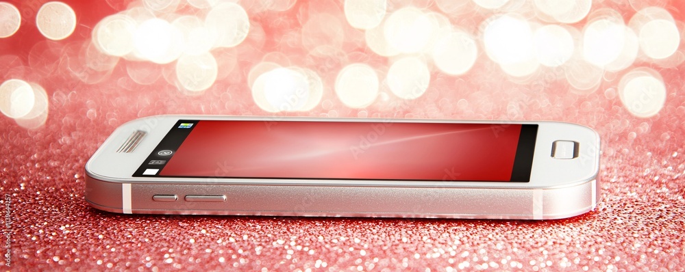 Poster a premium smartphone displayed with a soft-focus background, highlighting its sharp display and eleg