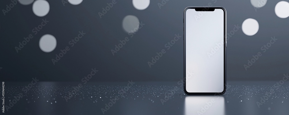 Poster a premium smartphone displayed with a soft-focus background, highlighting its sharp display and eleg