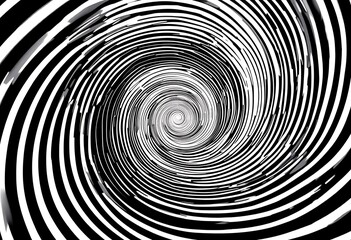 Abstract spiral line designs in black and white