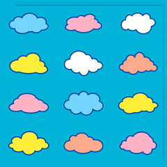 collection of cloud vector shapes