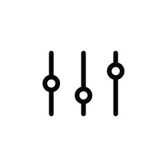 slider controls icon or settings sliders icon, equalizer outline style UI UX  illustration