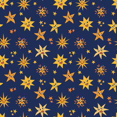 Seamless pattern with stars. Design for fabric, textile, wallpaper, packaging	