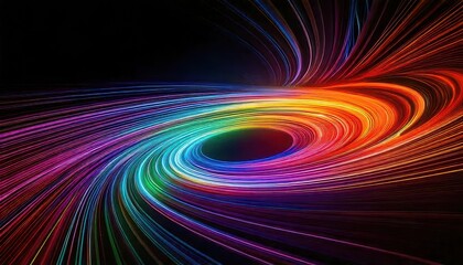 Abstract Swirling Rainbow Vortex of Light and Color