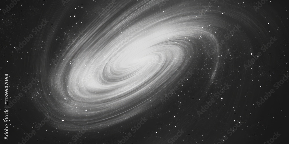 Poster galactic core swirls create a mesmerizing cosmic texture in a dark, star-filled sky