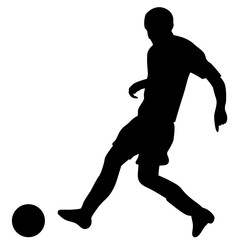 Man playing soccer silhouette