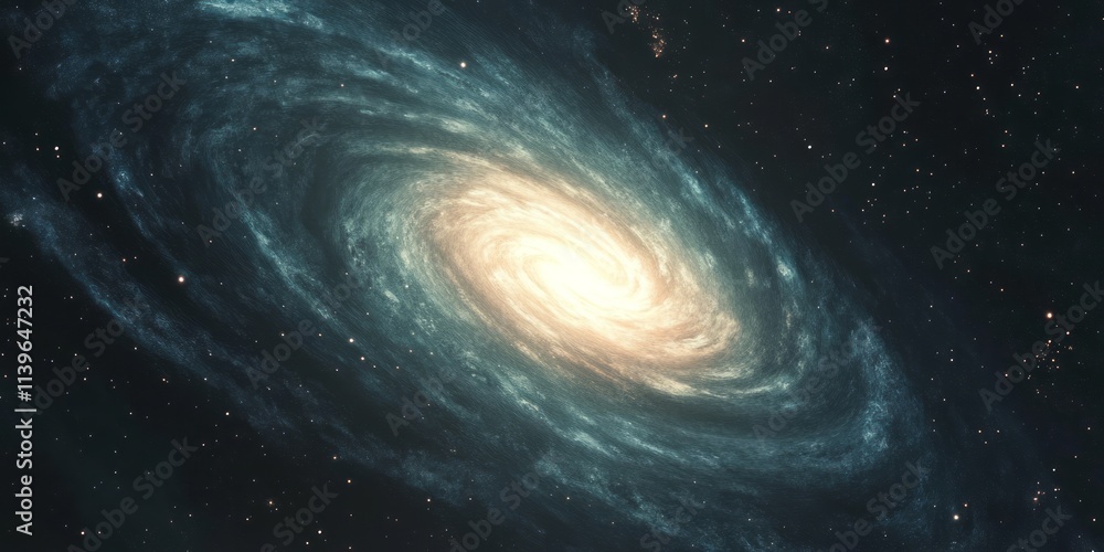 Poster Swirls of the galactic core displaying vibrant colors and intricate patterns in deep space
