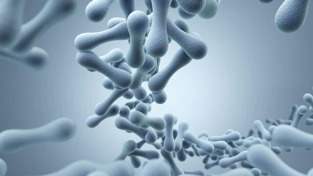 Microscopic of Probiotics Bacteria, lactobacillus bacteria 3d animation.