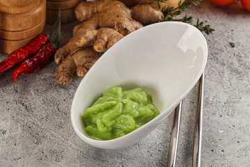 Green organic asian Wasabi seasoning