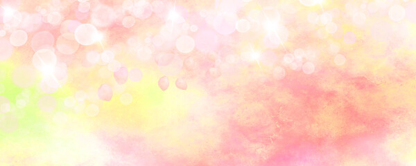 春色のかわいいキラキラエフェクトの背景	