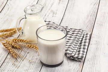 Organic milk in the glass