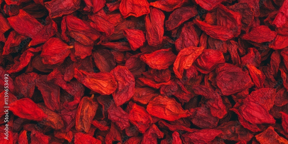 Poster Sun-dried tomatoes texture showcasing vibrant colors and unique patterns from drying process