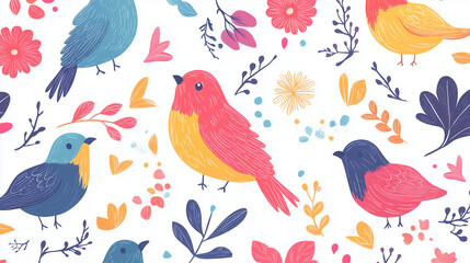 Fototapeta premium seamless pattern with birds