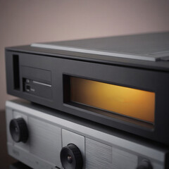 Obraz premium stereo player close up , realistic illustration