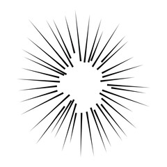 Obraz premium Speed lines manga effect. comic motion element. flash ray blast and radial explosion. vector splash. energy power and superhero force