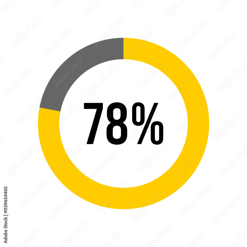 Poster 78 % percent percentage diagram meter from ready-to-use for web design, user interface ui or infogra
