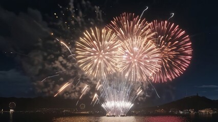 fireworks over the river