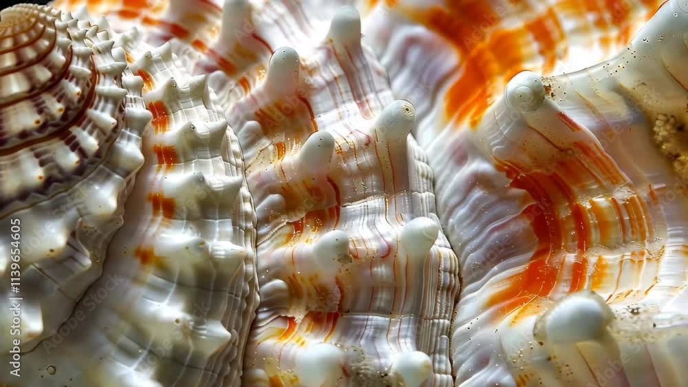 Aufkleber intricate patterns of seashells in various shapes and colors are highlighted in bright sunlight, rev