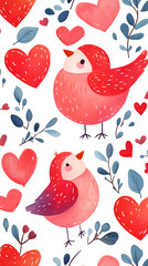 birds and flowers