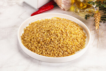 Dry wheat bulgur fow cooking
