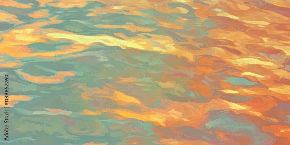 Poster Seamless texture pattern of vibrant and contrasting dirty harbor waters with intricate color variations