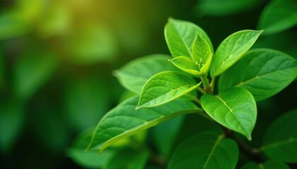 Obraz premium Details of Zanthoxylum piperitum plant leaves, garden, foliage