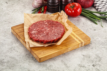 Raw beef burger cutlet minced meat