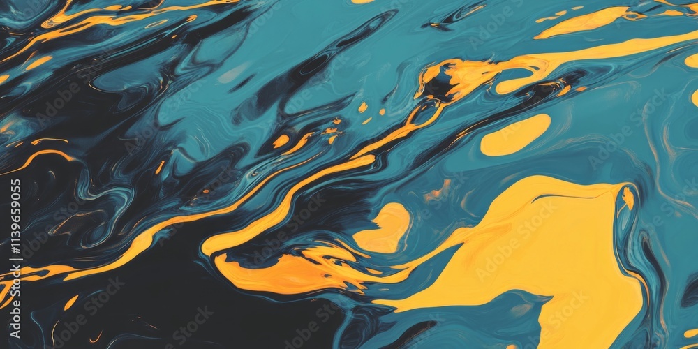 Poster dynamic seamless texture pattern of slick oil spills in vibrant water colors creating a mesmerizing 
