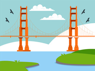 Bridge Concept Illustration Stylish and Beautiful