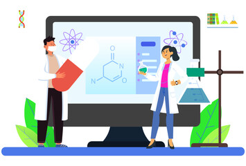 Online Chemistry Concept Illustration Stylish and Beautiful